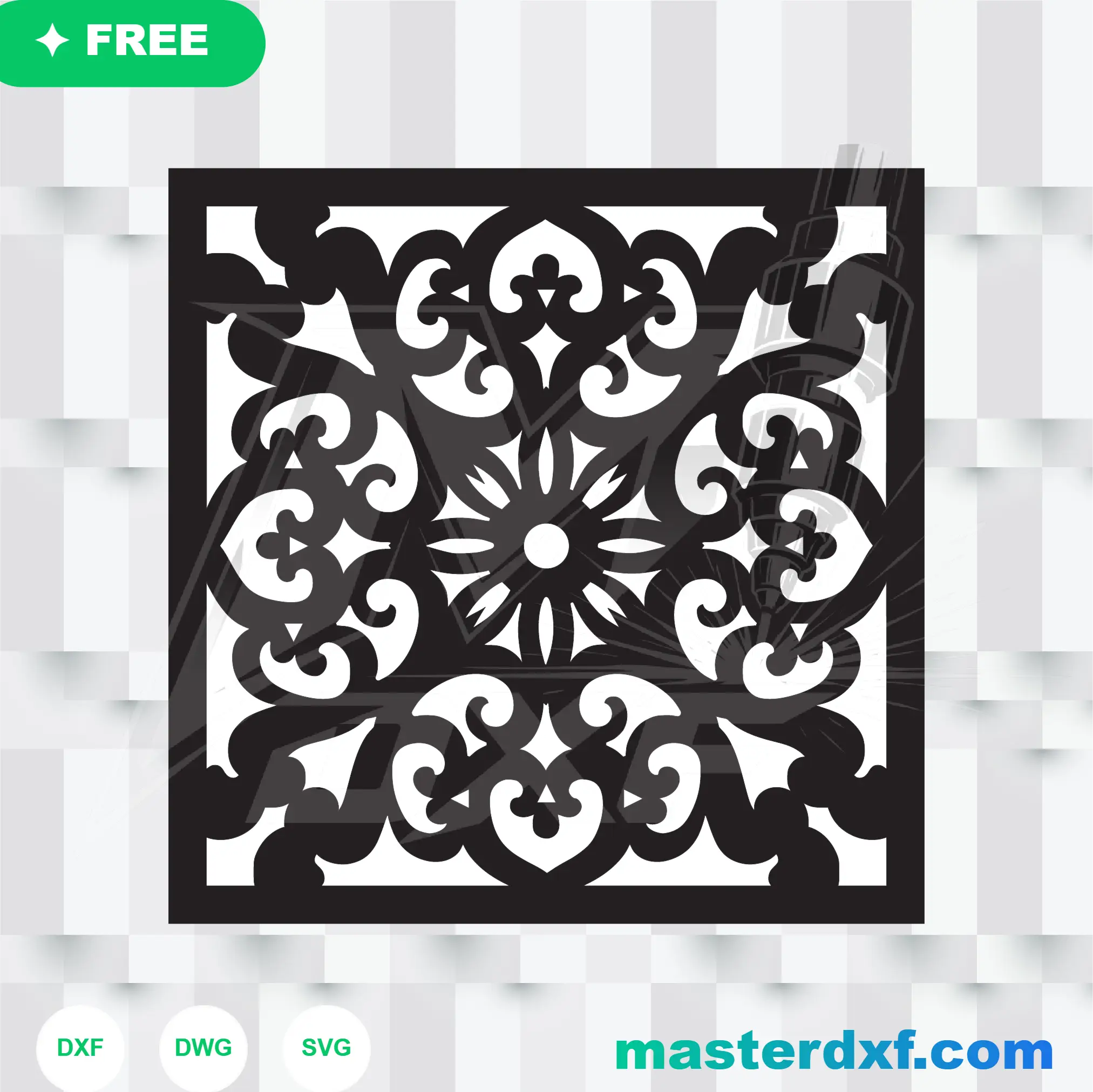 Classic Square Window Grille CNC Design DXF File